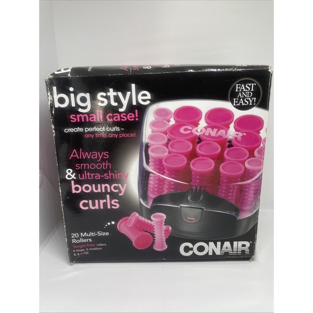 2016 Conair 20 Multi-Sized Rollers Big Style Small Case Pink Curlers‎